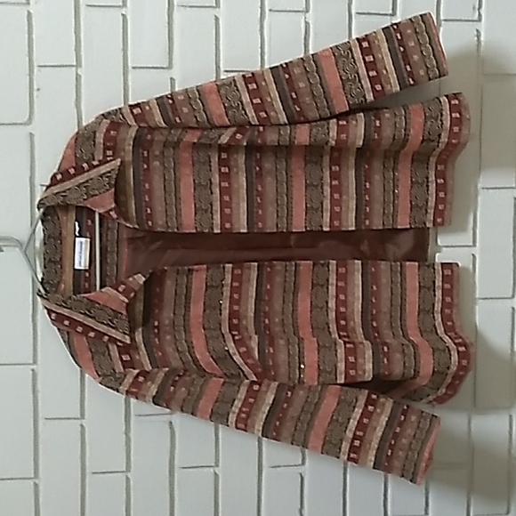 Alfred Dunner Southwest Open Beaded Lined Blazer. Size See Measurements - Picture 1 of 11